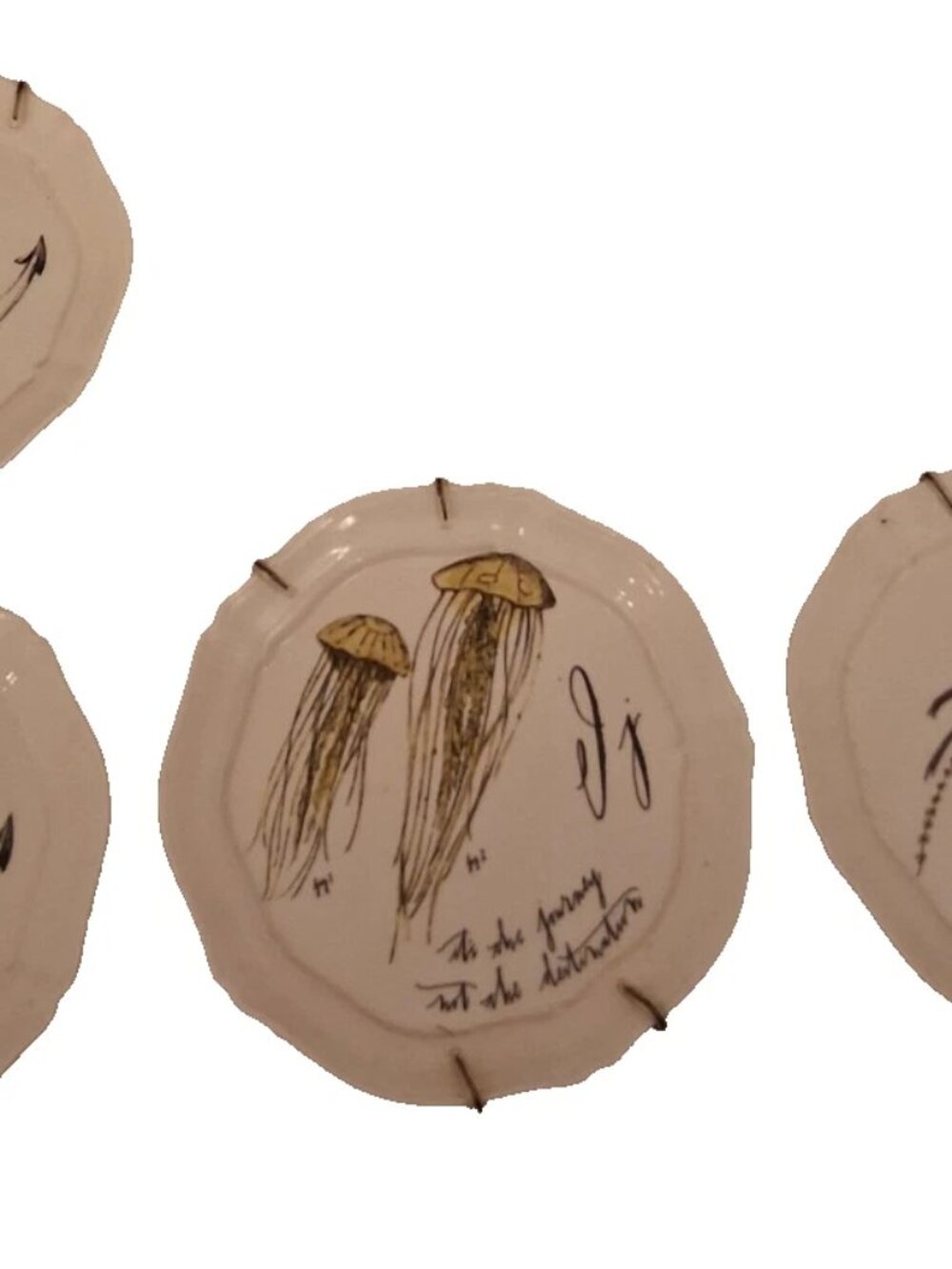 4 decorative plate set - Anthropologie - 2 - A's, J, K